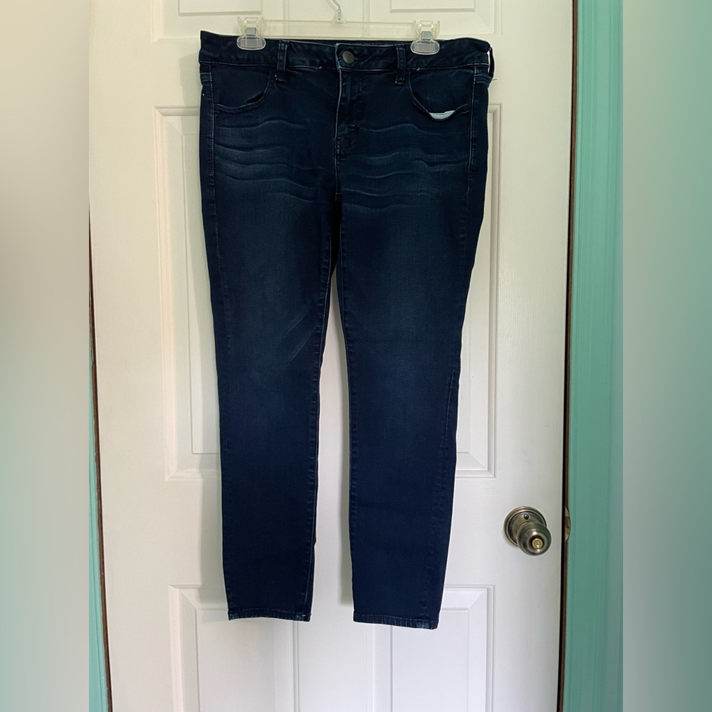 American Eagle Super Low Rise Jegging 14 Short super stretch AEO Denim X dark
